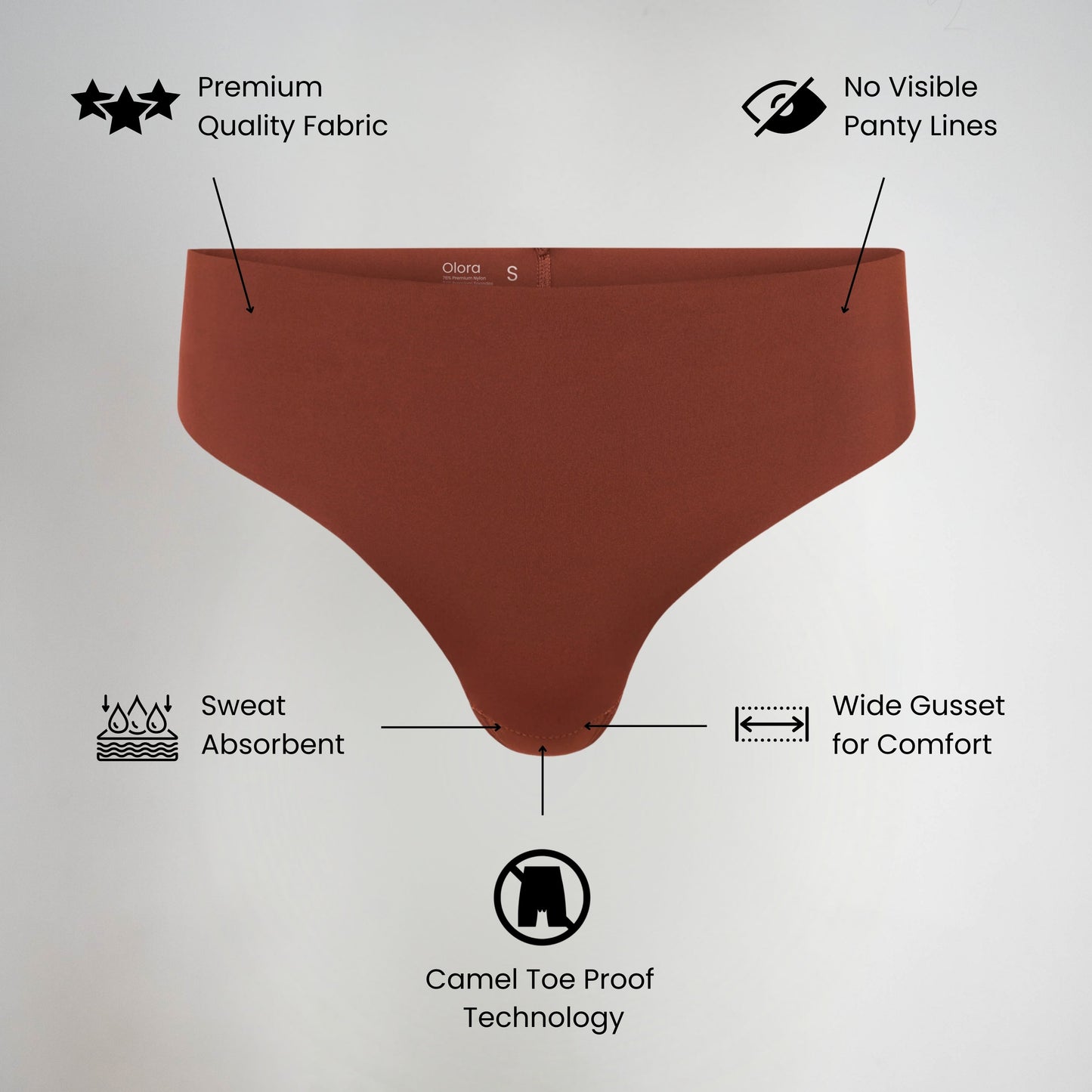 Olora Invisible Camel Toe Thong High Rise