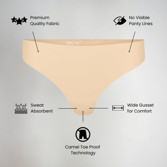 Olora Invisible Camel Toe Thong Mid Rise