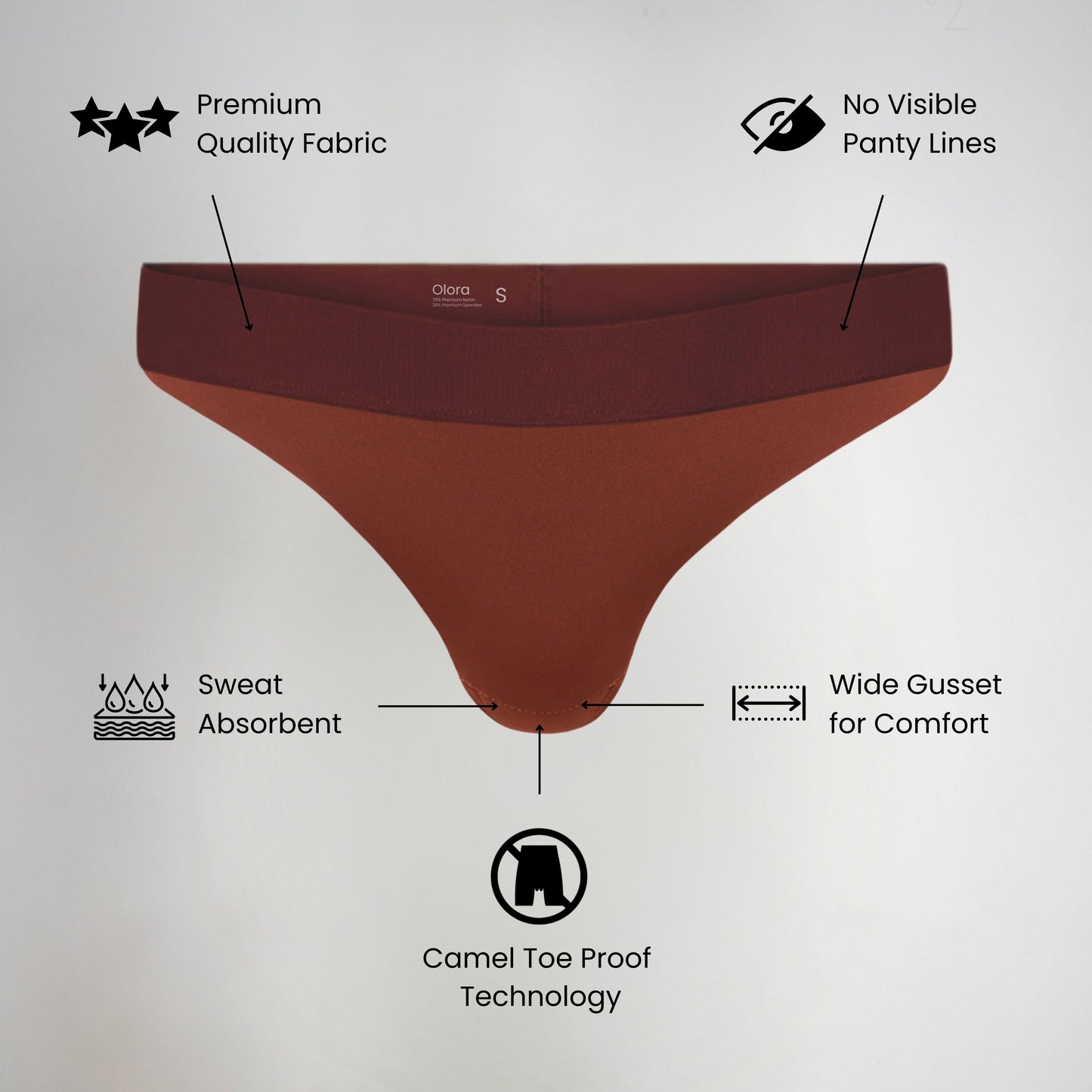 Olora Invisible Camel Toe Thong Low Rise